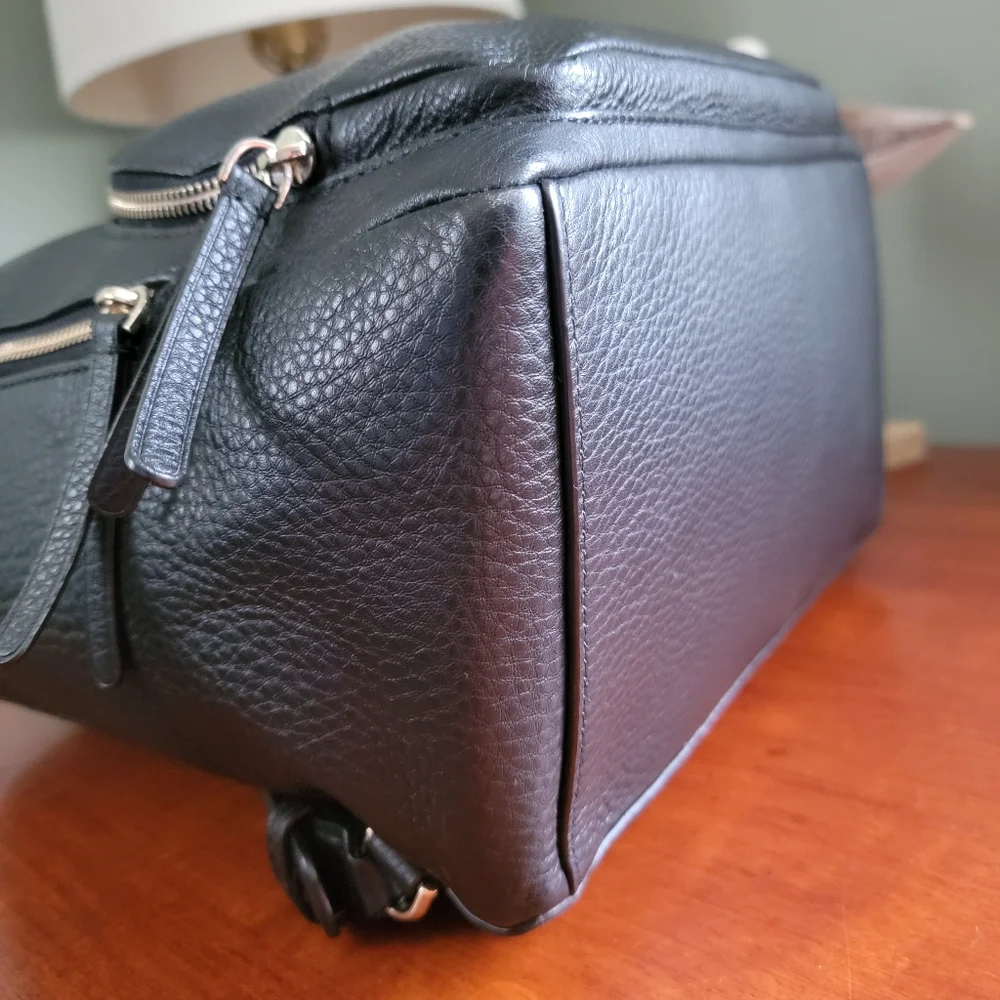 Kate Spade WKRU5945 Jackson Black Pebbled Leather Backpack Bag